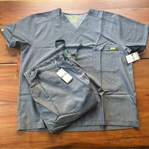 NWT FIGS Men’s Graphite Scrub Set Size 2 XL XXL Threads for Threads